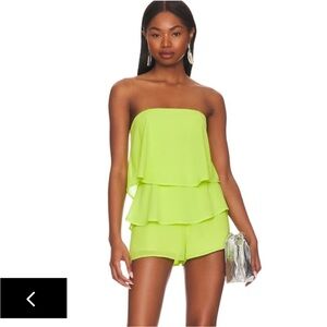Superdown Jocelyn Romper In Neon Green